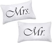 DasyFly Mr and Mrs Pillow Cases,His and Hers Couples Pillowcases, Romantic Anniversary V-Day Christmas Wedding Gifts for The Couple,Mr And Mrs Gifts for Him for Her