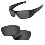 PapaViva Replacement Lenses for Oakley Fuel Cell OO9096 60mm Sunglass Solid Black Polarized