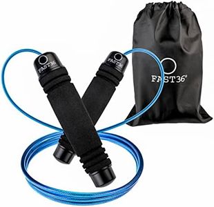 FAST36 Cuerda Saltar, Comba De Saltar Para Ejercicio De Intervalos, Crossfit, Profesional Rápido Ajustable, Asas De Espuma De Memoria, Deportes Fitness Boxeo, pérdida De Peso, Hombre Mujer (Azul)