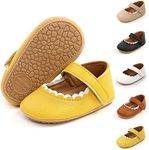 Sonsage Infant Baby Girls Bowknot Mary Jane Toddler Soft Anti-Slip Sole Princess Wedding Dress First Walking Flats Prewalker Newborn Ballet Shoes