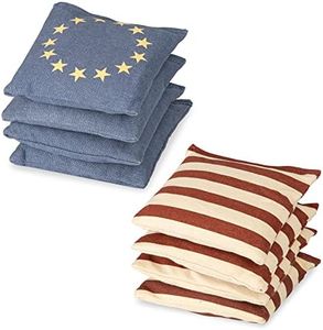 Barcaloo Weather Resistant Regulation Size & Weight Cornhole Bean Bags Set of 8 - Duck Cloth - Great for Corn Hole, Bean Bag Toss Game and More - Includes Cornhole Bag Carrying Case