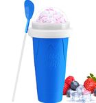 RAUMAXE Slushy Cup, Slushy Maker Cup Slushie Cup Ice Cup Frozen Magic Squeeze Cup Cooling Maker Cup Freeze Mug Milkshake Smoothie Mug (Blue)