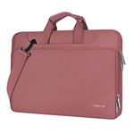 MOSISO 360 Protective Laptop Shoulder Bag Compatible with MacBook Air 15 inch M2 A2941 2023/Pro 16 inch 2023-2019/Pro 15 A1398,15-15.6 inch Notebook,Matching Color Sleeve with Belt,Dusty Rose