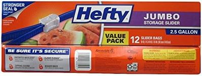 Hefty Slider Jumbo Storage Bags (2.5 Gallon, 12 Count, Pack of 9)