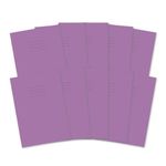 Hamelin A4 Exercise Books, 48 Pages, Purple, Pack of 10 for School, 8 mm Ruled and Margin