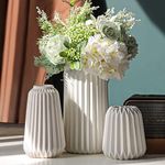 White Ceramic Vase -Set of 3 Boho f