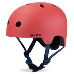 Micro Scooter | Bike/Scooter Deluxe Kids Helmet | Kids Bike Accessories | LED Rear Light | Protective Chin Strap | Inner Padding | Adjustable Strap & Sizing Wheel | Medium (55-58cm) | Red