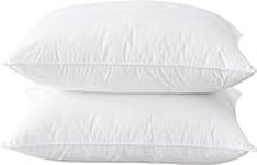 Casabella Luxury Goose Feather & Down Pillows - Pillows 2 Pack - Premium Quality, 100% Cotton Shell, Hypoallergenic, Hotel Pillows, Medium & Soft Firmness, UK Standard Pillows (48x74cm)