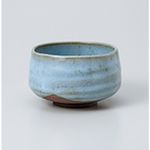 Matcha bowl 4.53"dia. Japanese tea cup for tea ceremony, Authentic Mino Ware Pottery, Chawan, Sky blue KG776405