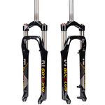 BUCKLOS 【US Stock 264.0 inch Fat Tire MTB Suspension Fork, 100mm Travel Spacing Hub 135mm 1 1/8 Straight Tube Manual Lockout 9mm QR Oil Spring Front Forks, fit Snow Beach Mountain Bike