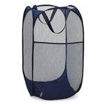 Handy Laundry Collapsible Mesh Foldable Hamper 14" x 14' x 24" Navy Blue