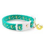 waaag Pet Collar Gold Moons and Stars Cat Collar, Safety Breakaway Cat Collar, Glow in The Dark