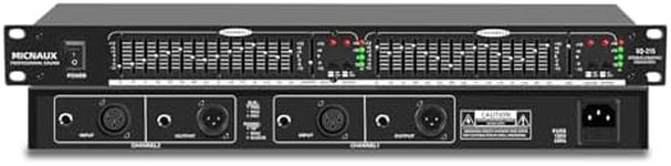 MICNAUX Stereo Equalizer for Home Audio System, Dual Channel 15-Band Graphic Equalizer Professional Rack Mount DJ EQ, Noise Reduction - EQ215