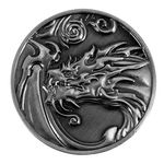 Paladin Roleplaying Dragon D2 Coin - Antique Silver