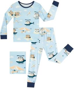 GUISBY Baby Rayon of Bmamoo Printed Pajamas Set Long Sleeve 2 Piece 6-7Y