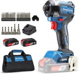 Dong Cheng 20V Brushless Impact Driver, 1840in-lbs Torque(2x2.0Ah) | 1840in-lbs Torque, 3200RPM, 4300IPM, 1/4" Hex Chuck, 2x2.0Ah Batteries, 4 Work Modes for Home Improvement and DIY Projects