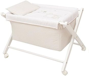 mibebestore Minicuna Plegable Blanco Beige: Estructura + Vestidura + Colcha Desenfuntable + Colchón + Almohada