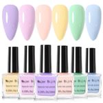 DouborQ 6 Color Nail Polish Set Finger Nail Polish Pack Glossy Toenail Polish DIY Gifts for Women Long-lasting Nail Art Varnish (13-18)