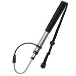 SAN LIKE Fishing Gaff with Super Sharp Spear Hook Adjustable Gaff Hooks Telescopic Aluminum Pole with Soft Rubber Nonslip Handle and Lanyard Hand Fish Gaff can Float When Extending (11.4-24in)