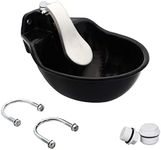 Extra Large Livestock Push-Paddle Automatic Metal Waterer,Cast Iron Water Trough for Livestock,Livestock Water Bowl,Heavy Duty Auto Drinking Metal troughs for Horse,Cattle,Goat,Pig,0.55 Gal