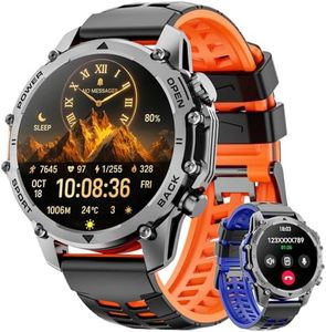Hwagol Smart Watch (Call/Answer) 1.52'' Military Smart Watches for Men, 100+Sport Modes/Heart Rate/Sleep Monitor/Pedometer, 2025 New Fitness Tracker Two Style Kits,Watches for Men for Android iPhone