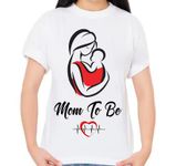 URBAN PENDU Mom to Be Cottonblend Tshirt for Women (white) Regular Size (MOM to BE, Large)