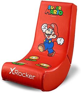 X Rocker Super Mario Video Gaming Floor Chair, Official All-Star Edition Nintendo Collectible, Faux Leather, Foldable, 5000001, 33.46" x 16.14" x 25.59", Mario Red