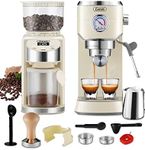 Gevi Espresso Machine 20 Bar High Pressure,Compact Espresso Maker with Milk Frother Steam Wand,Cappuccino,Latte Maker with Adjustable Shot Volume for Home,Gift for Coffee Lover