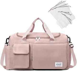 NPBAG Duffel Bag for Women, Sports Gym Bag with Wet Pocket & Shoes Compartment, Lightweight Weekender for Overnight, Travel Carry on Tote, Water Resistant (Pink)