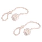 Curtain Rope Tiebacks - Easy Knot Loop Connection - Holds Your Window Drapes Open - Hand Knitted - Natural Cotton - Neutral Light Beige Color - One Pair (Set of 2) - Elegant Home Décor Solution