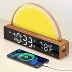 AFEXOA Sunrise Alarm Clock, Wake Up Light with Sunrise Simulation, White Noise Machine, Touch Control Bedside Lamps Dimmable Multicolor Night Light, 10 Nature Sounds, Snooze/Timer/Temperature Display