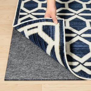 Felt Rug Pad with Non-Slip, 150x210cm Rubber Backing Rug Underlay, Under Area Carpet Protective Cushioned Pads, Rug to Carpet Gripper for Hardwood Floors, Keep Rugs in Place, Soft and Safe