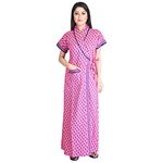 bellamy Cotton Robes,Housecoat, Nighty, Sleepwear, Night Gown for Women Ladies House Coat, Front Open Adjustable 38-L Multicolour