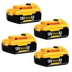 4-Pack 8.0Ah Lithium Battery Replacement for Dewalt Battery 18V Compatible with Dewalt 18V Battery DCB184 DCB200 DCB1820 DCB181 DCB182 DCB201 DCB200-2 Cordless Power Tools