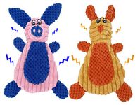 No Stuffing Crinkle Dog Toys - COMTIM 2 Pack Durable Dog Chew Toys Unstuffed Squeaky Dog Toys for Small Dogs and Puppies