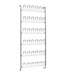 Neu Home Organize It All Over-The-Door Hanging Wire Shoe Rack | Dimensions: 23.87" x 6.75" x 59.62" | Holds 18 Pairs | Durable | Closet Organization | Sliver