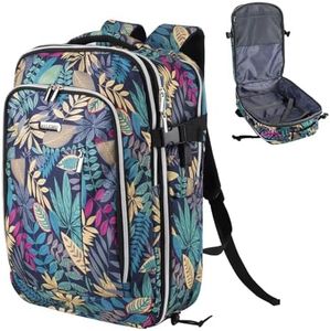 HXLGMD Travel Backpack for Men Women, Carry On Backpack Flight Approved 17 Inch Laptop Backpack Computer Bag Large, Tropical Leaves, Travel Backpacks