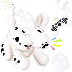 Top Race Remote Control Robot Dog - Smart Robotic Puppy Toy for Toddler - Fun Interactive RC Dogs - Durable Plastic Material - Versatile Educational Entertainment - White Dog Robot