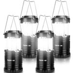 Lepro LED Collapsible Camping Lantern, Super Bright, Battery Powered Camping Lights, IPX4 Water Resistant, Portable Emergency Lights for Power Outage, Hurricane, Storms, 4-Pack