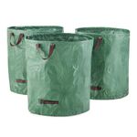 MOOWY Heavy Duty Garden Waste Bags (3 x 272 L) - Free Standing Sturdy Reusable Garden Bags with Handles - Durable Industrial Fabric Garden Sacks for Leafs, Shrubs and Lawn Clippings - Ø45 cm