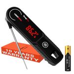TempPro Lightning 0.5 Sec Instant Read Meat Thermometer, Kitchen Food Thermometer with 180° Rotating Display, IP67 Waterproof Cooking Thermometer for Oil Smoker BBQ Grill (Previously ThermoPro)