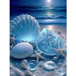 Seashell Diamond Painting Kits for Adults,Beach 5D Diamond Art Kits for Adults Beginner Gem Art Full Drill Diamond Dots Art for Adults Home Wall Decor 12x16inch