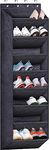 ZAODECR Over The Door Shoe Organizer for Closet with Large Deep Pockets, Narrow Shoe Rack for Door Hanging Boots Storage, Black