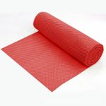 Nebulonova Shelf Liner Non-Adhesive 12in x 5ft,Strong Grip Non Slip Shelving Liner for kichen cabinets,Easy Install Storage,Drawers,Shelves kitchenware Tableware Black Liners (Red, 12x5)