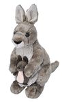 Wild Republic Kangaroo Plush Soft Toy, Cuddlekins Cuddly Toys, Gifts for Kids,Grey,30 cm