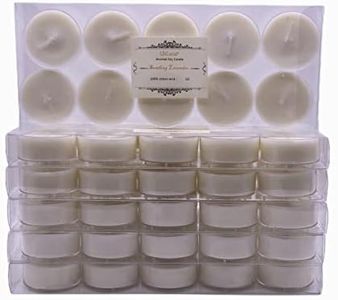 LITLUNA Soy Tealight Candles Scented w/Clear Cup- Pack 60,Assorted 6 Luxury Aromatheraphy Collect-Lavender/Rose/Jasmine Tea/Vanilla/Basil Orange/Apple, Pleasing Smell for Home,Camping,Trip