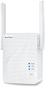 BrosTrend WiFi Extender AC1200 WiFi Booster and Signal Amplifier, 1200Mbps Dual Band WiFi Extender Signal Booster for Home Coverage Up to 1300 sq.ft. Internet Booster, WPS Easy Setup, Wall Plug Design