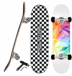 Jaspo Polygon (31” Inches X 8” Inches) 7 Layer Complete Canadian Maple Skateboard with ABEC-9 Bearings Suitable for Kids/Girls/Boys/Youth/Men/Women - Made in India