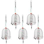 BESPORTBLE 5Pcs metal bait cage Fishing Feeder Coil Fishing Lure Cage crab snare for fishing pole catfish bait minnow bucket fishing gadgets Fishing Cage bait bucket carp Stainless steel