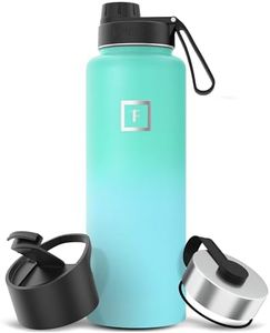 IRON °FLASK Sports Water Bottle - 40 Oz 3 Lids (Wide Spout Lid), Leak Proof - Stainless Steel Gym & Sport Bottles for Men, Women & Kids - Double Walled, Insulated Thermos, Metal Canteen
